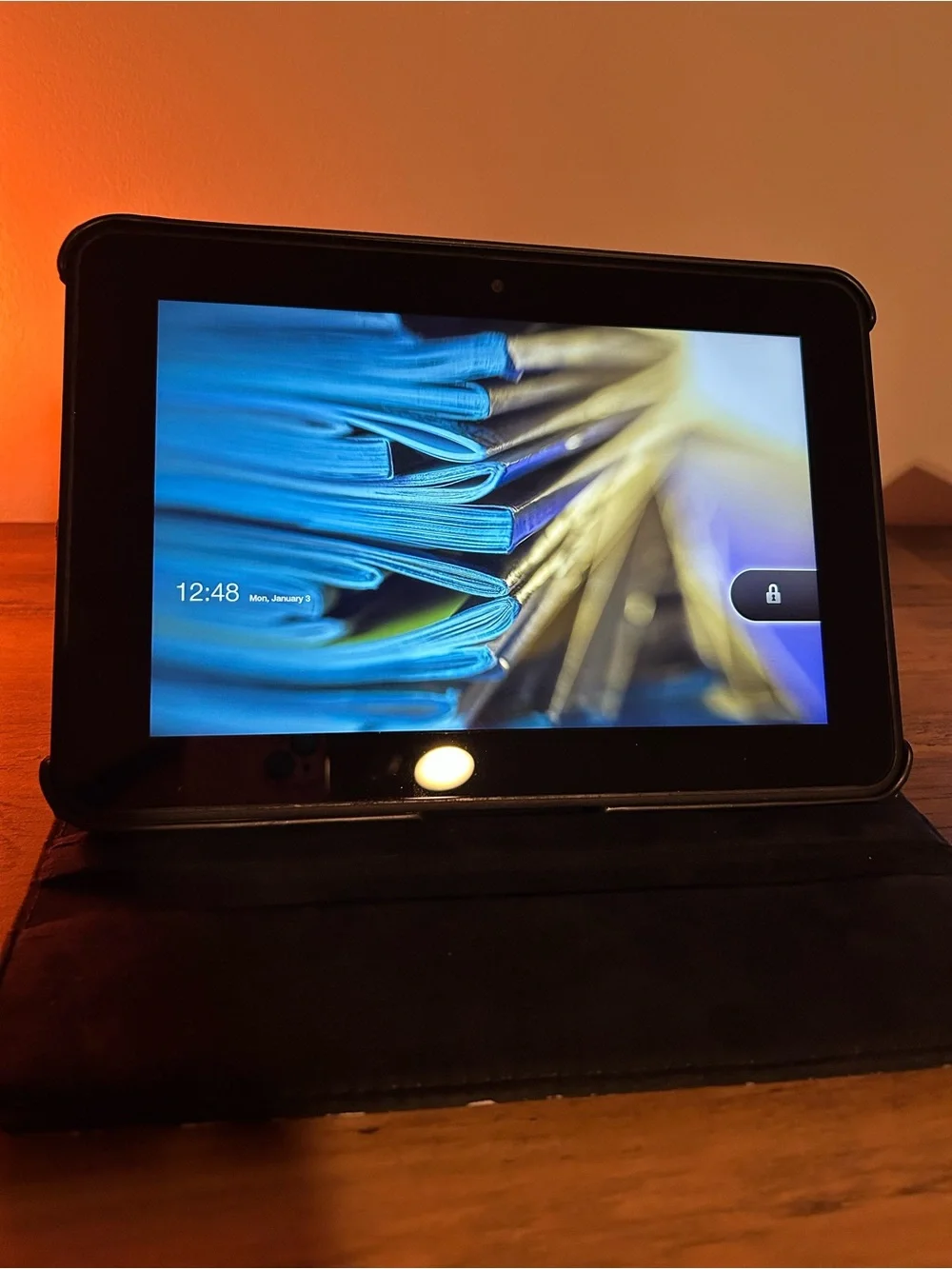 Black Kindle Fire with Protective Case/Stand